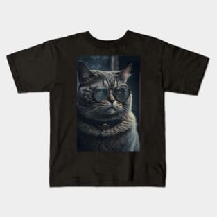 Cool portrait of a Cat Kids T-Shirt